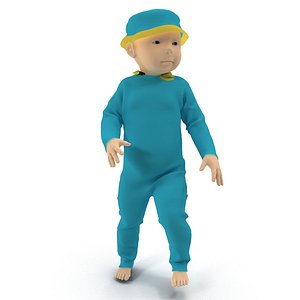 3d model baby rigged