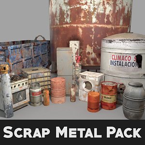 3d pack scrap rusted metal