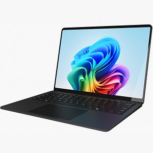 3D Microsoft Surface Laptop 2024 13 8 Rigged Black