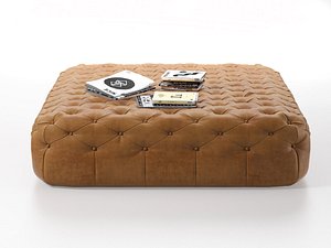 3D pouf capitonn&eacute;
