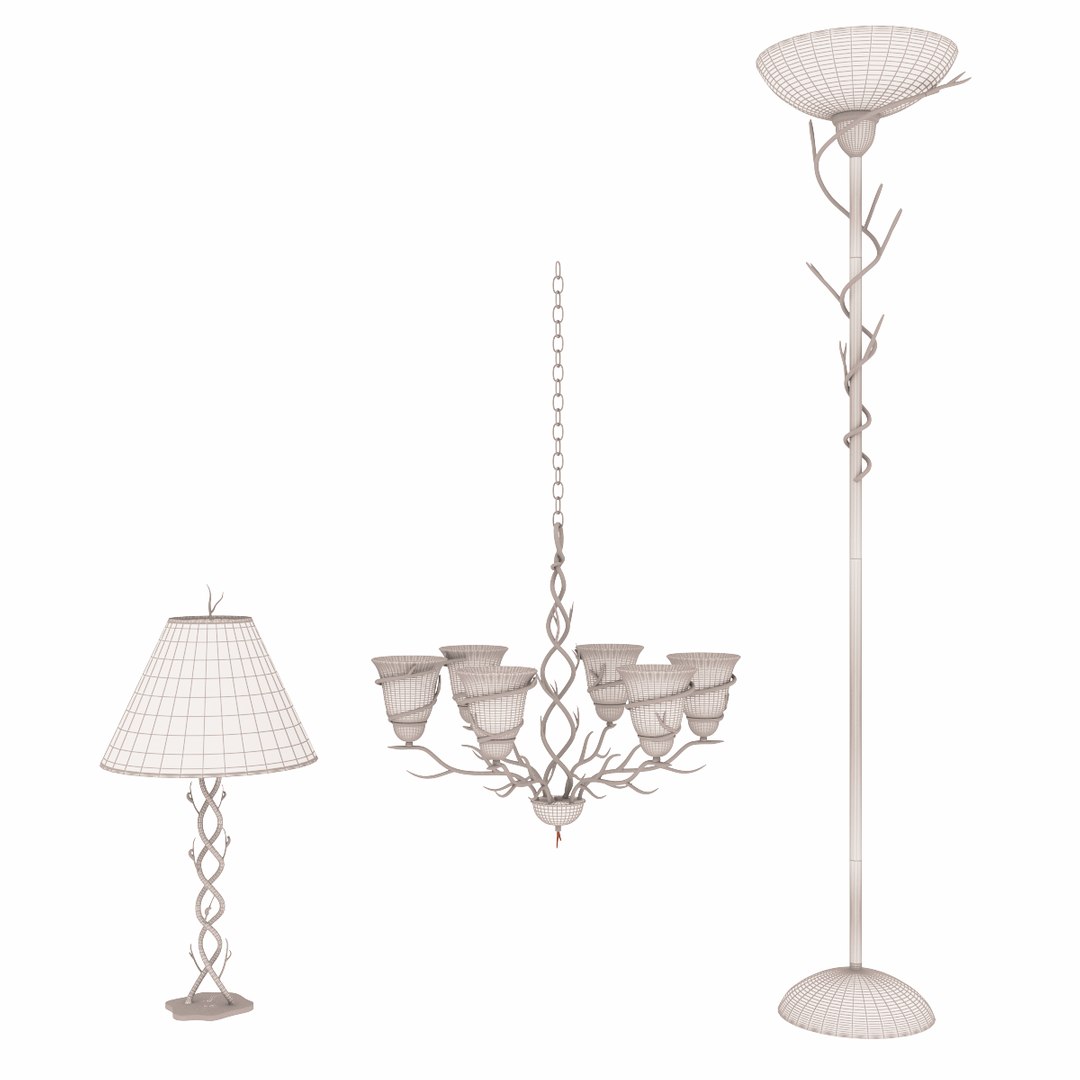 3d Model Of Bronze Lighting Pack Lamp