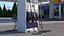 Pompa di benzina blu