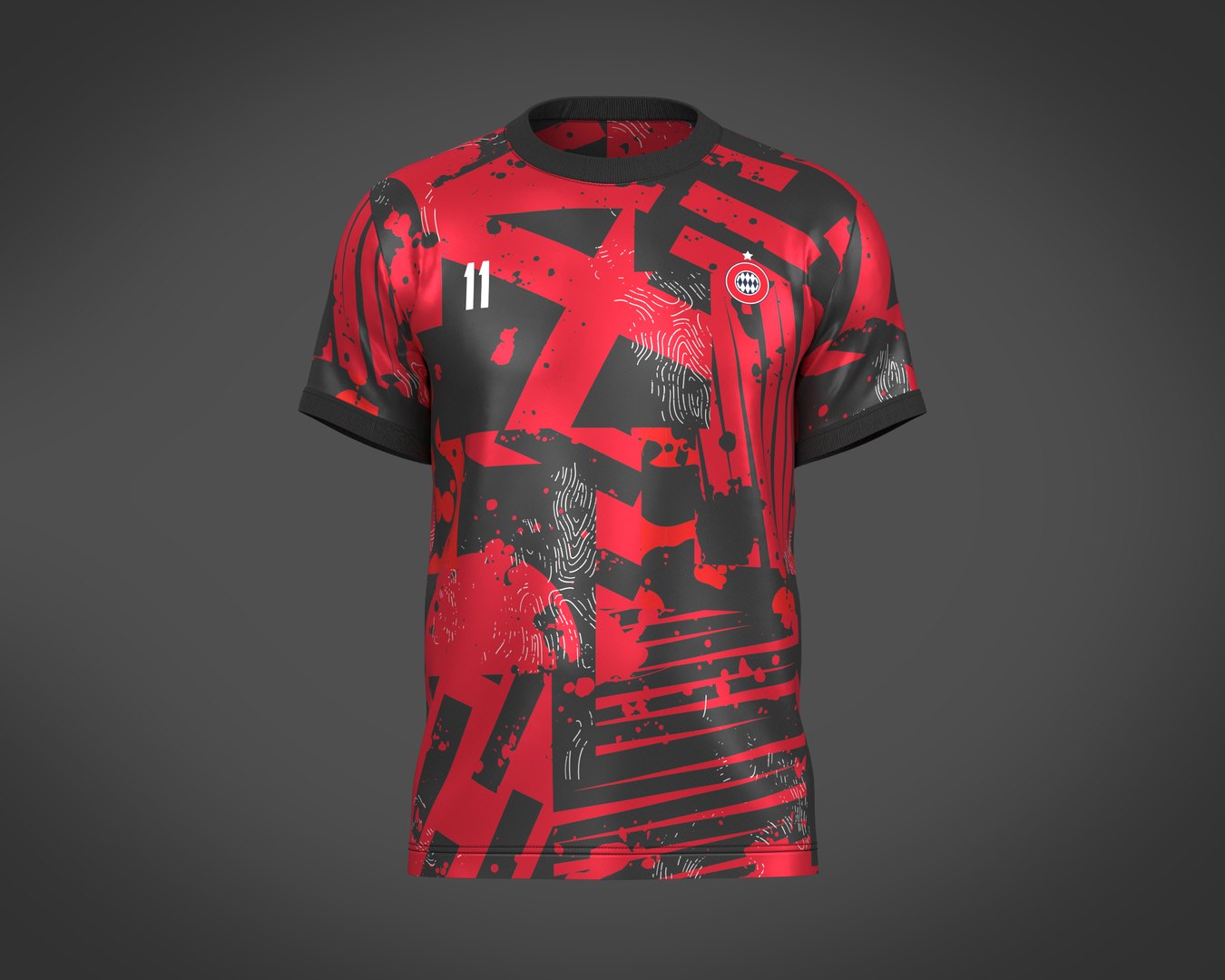 3D Soccer Football Black And Red Jersey Player-11 - TurboSquid 2035944