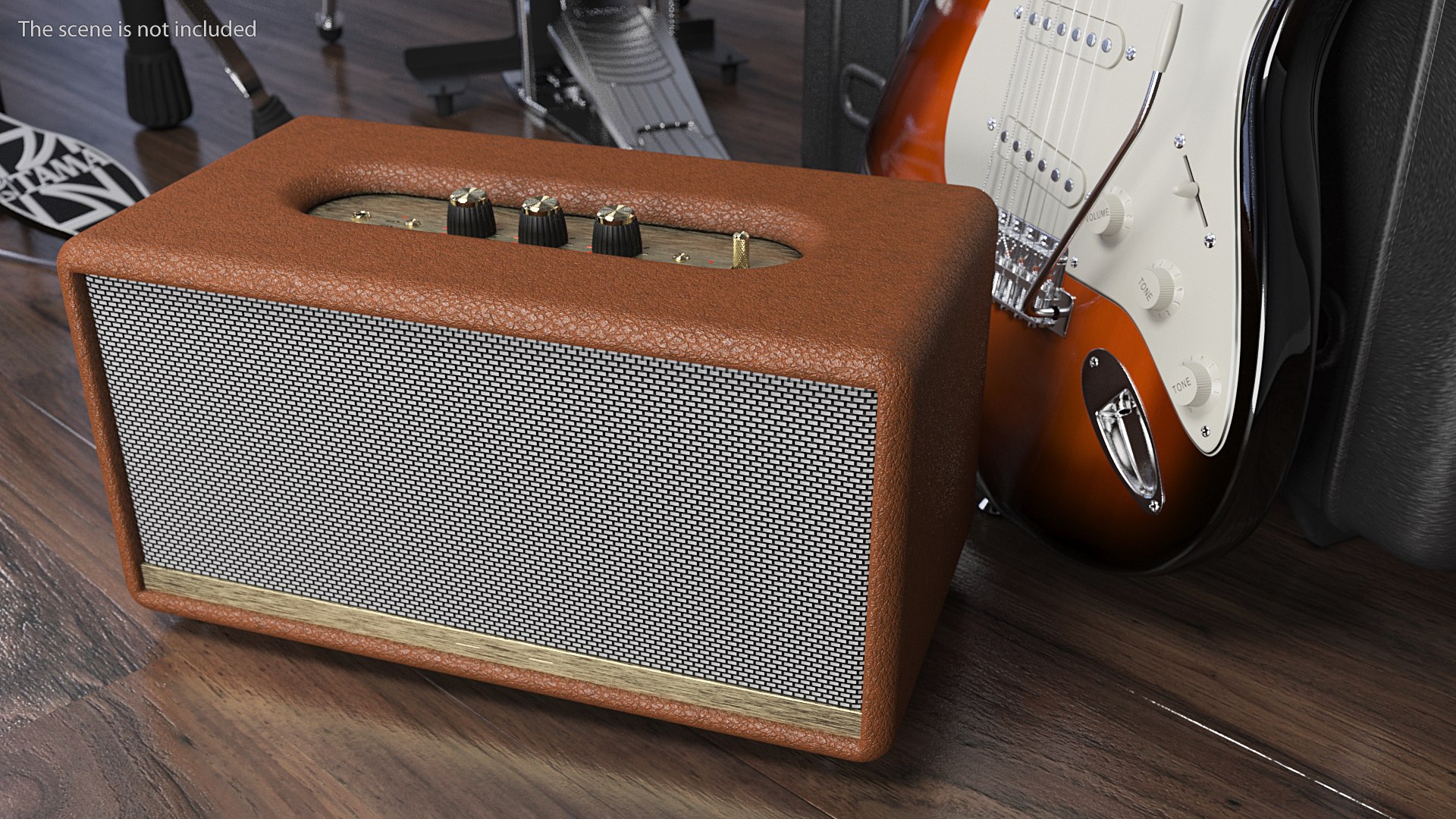 Classic Design Portable Wireless Speaker Brown Generic 3D model preview