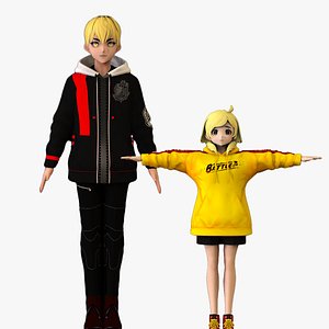 3D 2 Cute Anime Characters Collection G4 model