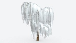 3D weeping tree white color