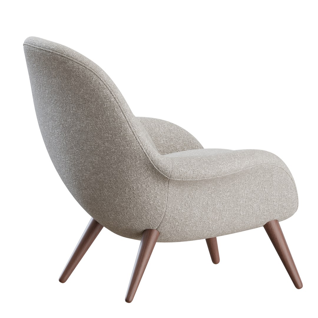 3D model Swoon Lounge Chair by Fredericia - TurboSquid 1830986