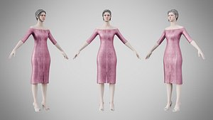 Dress 14 Dusty Rose Velvet With Design