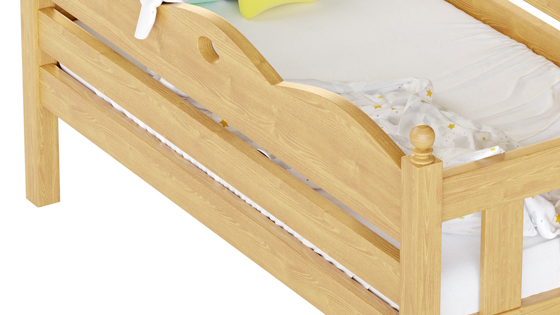 3D Childrens bed with removable sides Cradle made of solid beech model