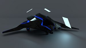 Sci-Fi Stealth Dropship and Light Gunship Hybrid 3D model