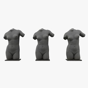 3D Photorealistic Female Torso Statue