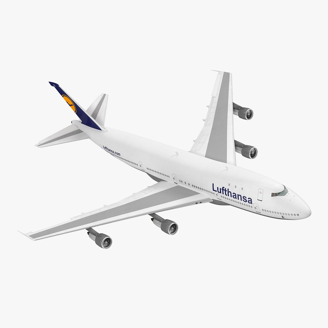 Boeing 747-100B Lufthansa Rigged 3D model preview