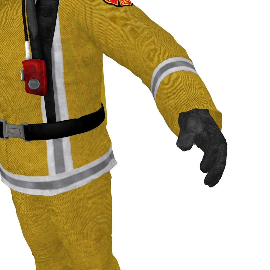 3d Fireman Ready Model