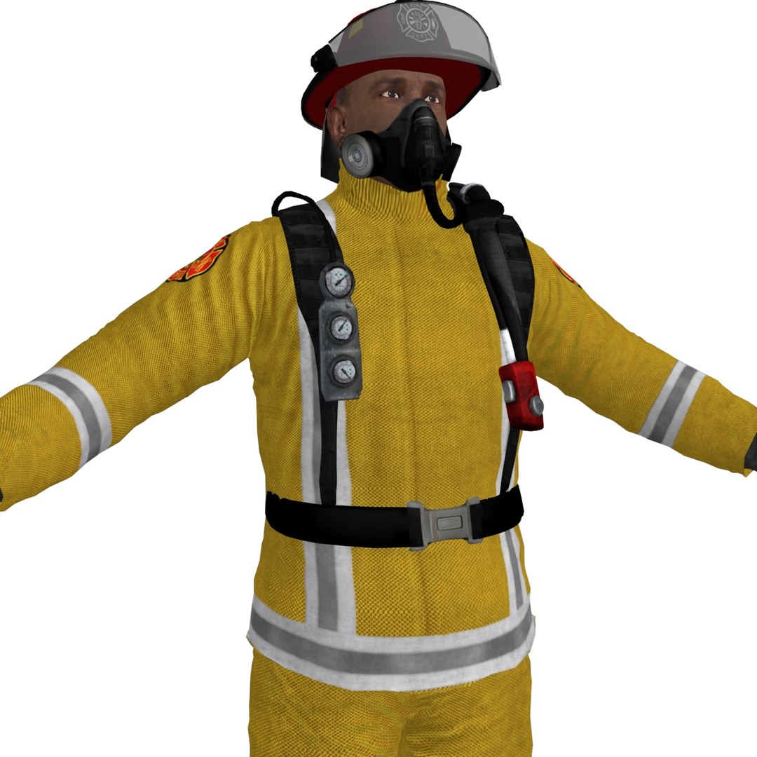 3d Fireman Ready Model