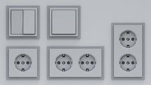 3D Electrical outlets and switches EU