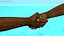 apretón de manos, hombre africano, manos, con, piel