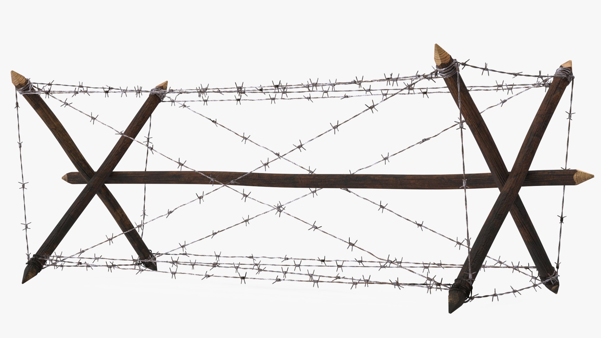 Knife Rest Barbed Wire Obstacle Old 3D model preview