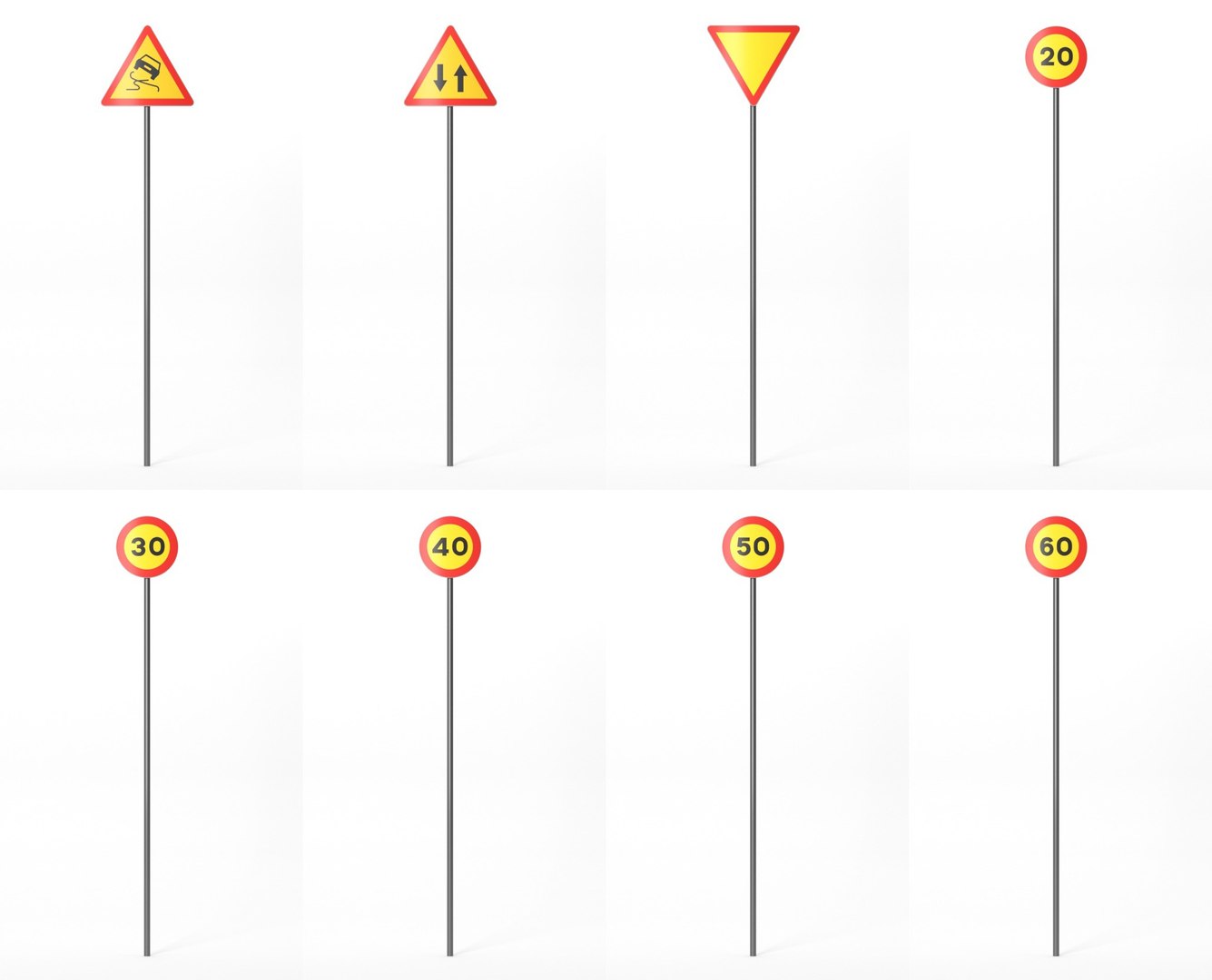 3D 285 Spanish Traffic Road Sign Pack ES Model - TurboSquid 1780664
