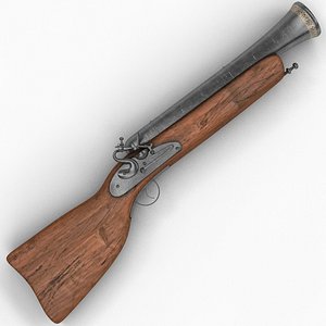 1790 English Black Powder Blunderbuss Rifle 3D Weapons and PoserWorld 3D  Model Content Store for Poser and DAZ 3D Studio