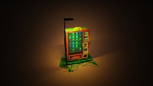 3D pixel Voxel post apocalyptic vending machine
