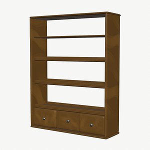 3D empty bookshelf model