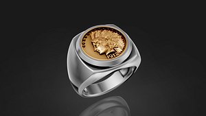 coin luxury jewelry ring