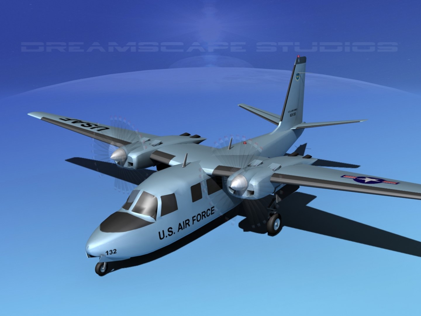3d Propellers Aero Commander 560 Model