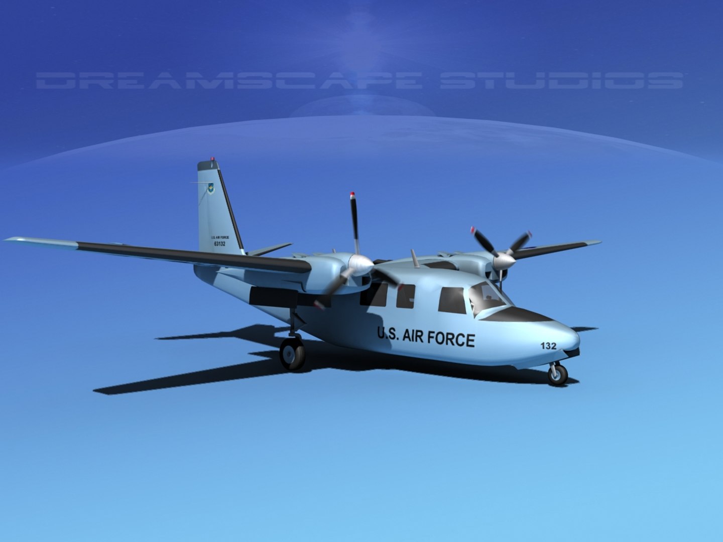 3d Propellers Aero Commander 560 Model