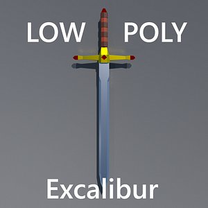 3D low-poly sword stone