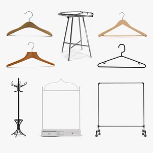 clothing racks hangers 3D