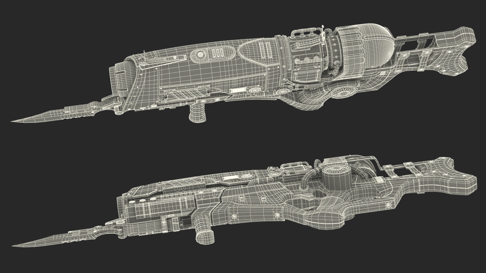 Assault Rifle Concept With Bayonet Black 3D - TurboSquid 2211546