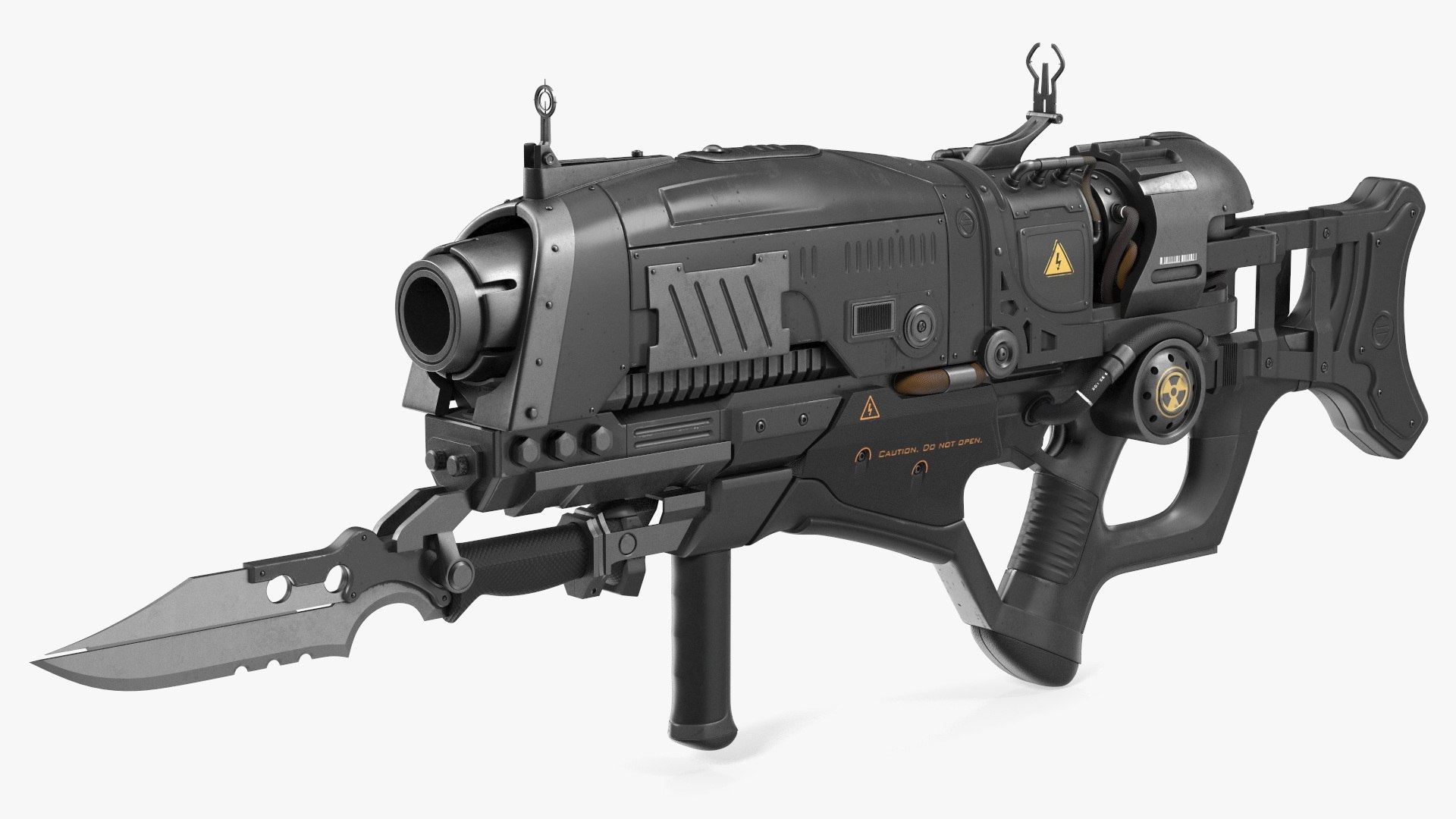 Assault Rifle Concept with Bayonet Black 3D model preview