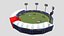 3D Low-poly Cricket Stadium model