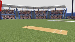 Low-poly Cricket Stadium