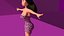 free low poly woman in dress 50