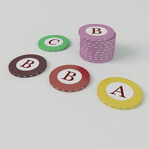 3D model casino roulette chips