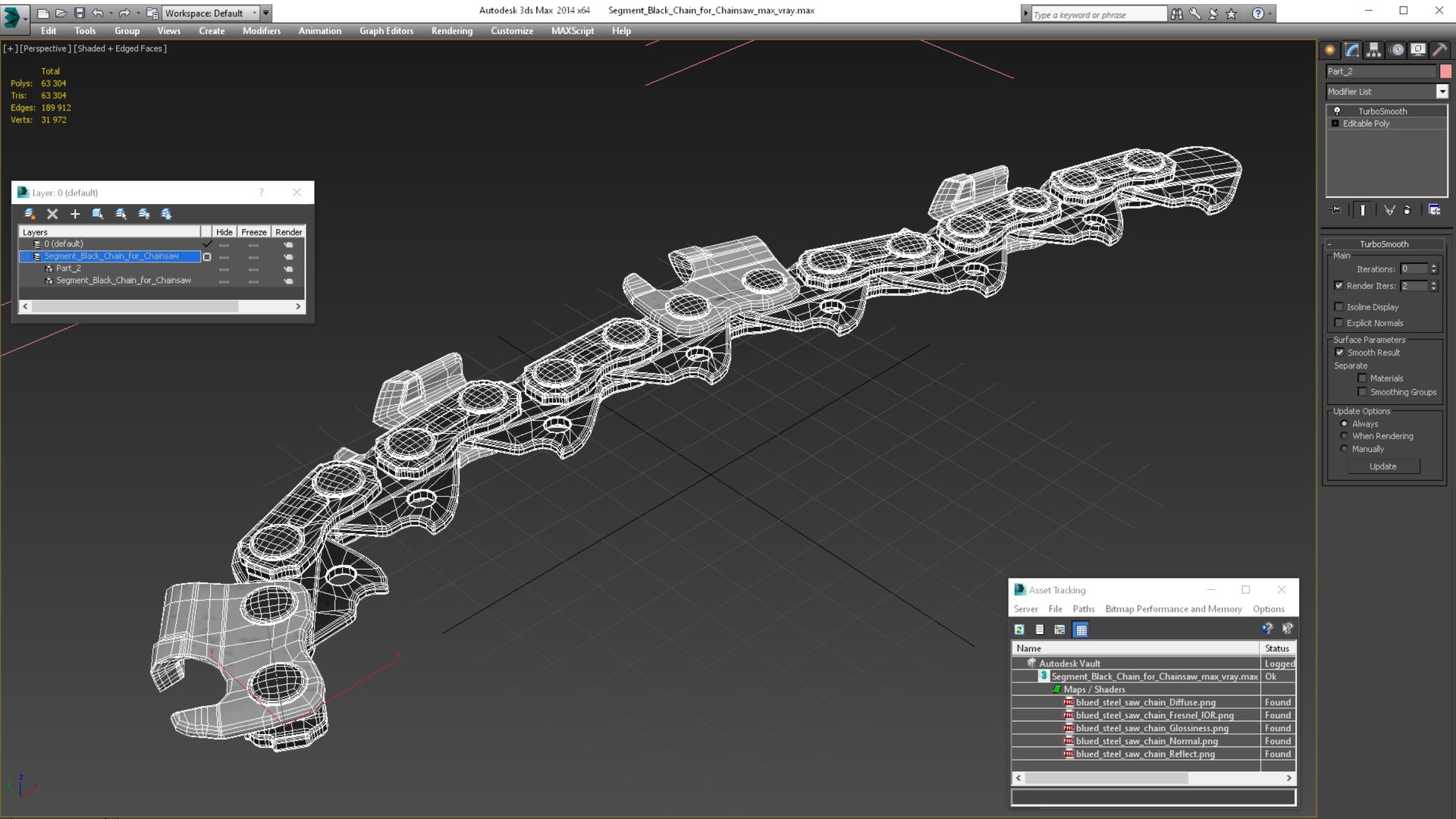 3D Segment Black Chain For Chainsaw - TurboSquid 1883228