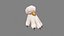 luva de pata de gato de desenho animado - branca Low-poly