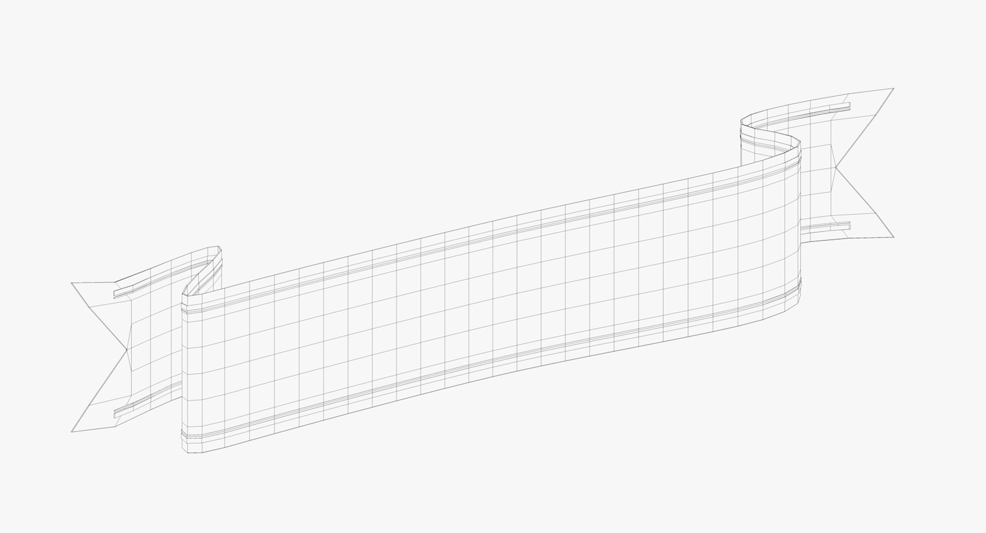 3D floating ribbon lines singleline - TurboSquid 1328266