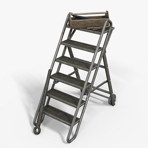 Step Stool With Tools Low-poly 3D model model