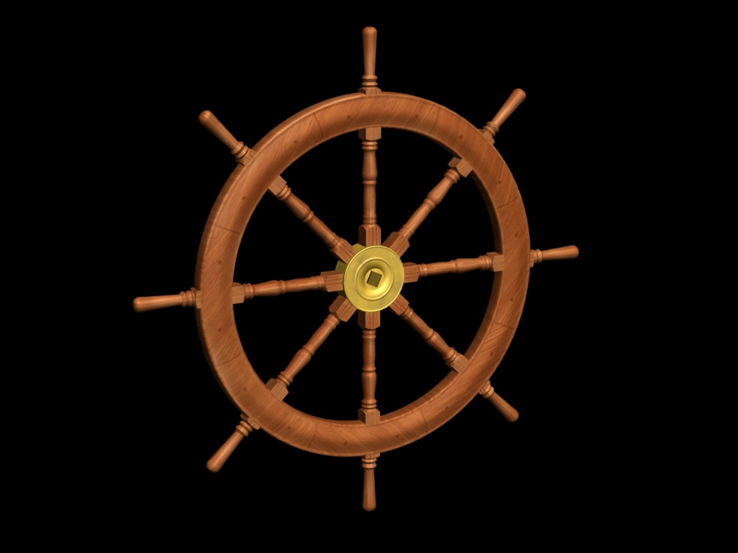 Wood Ships Steering Wheel 3d Model