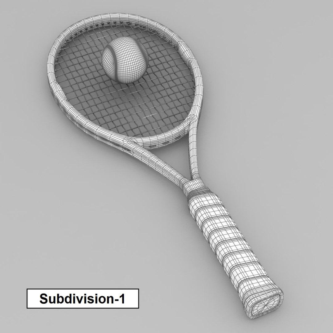 3d Model Tennis Racket Ball