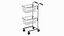 Chrome Mini Trolley with Two Baskets 3D