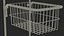 Chrome Mini Trolley with Two Baskets 3D