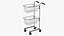 Chrome Mini Trolley with Two Baskets 3D