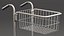 Chrome Mini Trolley with Two Baskets 3D