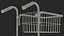 Chrome Mini Trolley with Two Baskets 3D