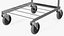Chrome Mini Trolley with Two Baskets 3D