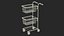 Chrome Mini Trolley with Two Baskets 3D