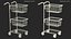 Chrome Mini Trolley with Two Baskets 3D